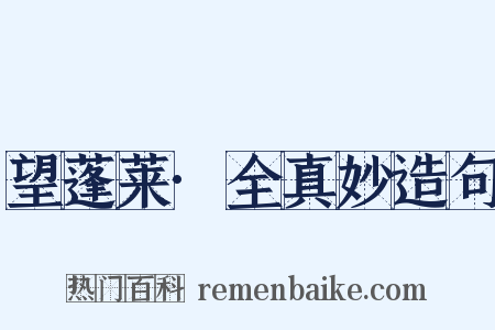 望蓬莱·全真妙造句是什么意思的图片